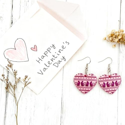 CHGCRAFT 4 Sheets Cat Clay Texture Mat Love Heart Pattern Polymer Clay Texture Sheets Valentine's Day DIY Tools for Pottery Earring Jewelry Making Stamp Engraving Machines, 3.9x2.6inch - style: Valentine's Day