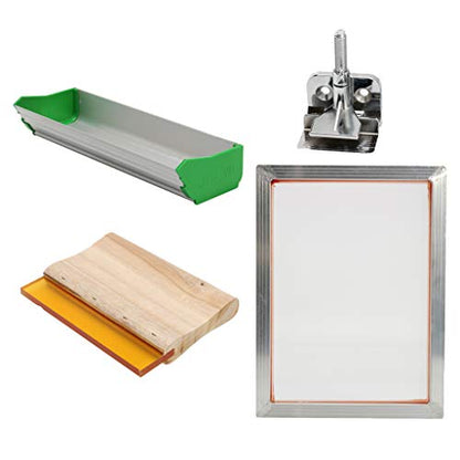 High-Precision Silk Screen Printing Frame Kit for T-Shirts DIY,with Plastic Scraper Squeegee and Hinge Clamp - Perfect for Woven Fabric and Crafts Accessories, Ideal for Small