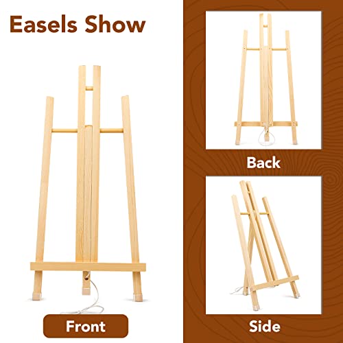 AROIC 8 Pack 15 Inch Wood Easels, Easel Stand for Painting Canvases, Art, and Crafts, Tripod, Painting Party Easel, Kids Student Table School Desktop, Portable Canvas Photo Picture Sign Holder. - style: 15"-8p