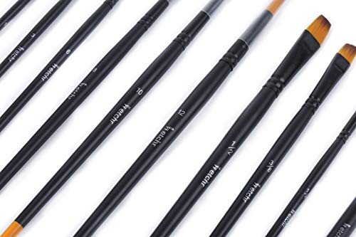 Etchr Professional Artist Paintbrushes – 10 Assorted Vegan-Friendly Watercolor Brushes in Carry Case - Quality Brush Set