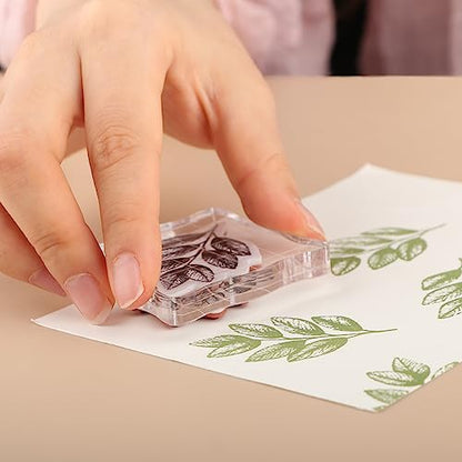 Briartw 6 Pieces Acrylic Stamp Block Clear Stamping Tools Set with Grid Lines for Scrapbooking Crafts Card Making,Clear Acrylic Stamp Block Kit with Grid Lines,Scalloped Edges,Thickness 8mm - color: 6 Pcs Square Scalloped Edge
