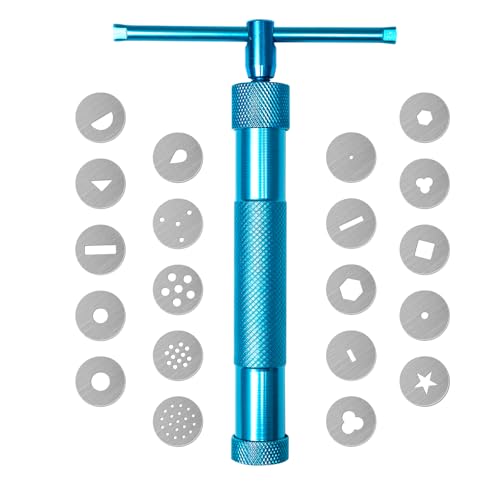 Polymer Clay Tools, Clay Extruder, Sugar Paste Extruder, Cake Fondant Tool Set for Decorating, Ceramics & Pottery Clay Extruders Mixers & Presses (Blue) - color: Clay Extruder-Blue