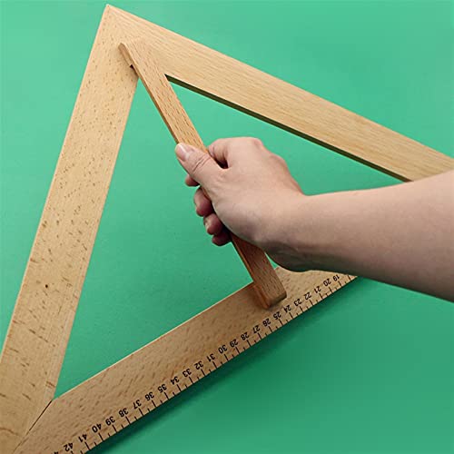 Compass Set Solid Wood Teacher' Triangle Board Ruler Protractor Blackboard Multi-Purpose Compass 50cm Triangle Ruler Set Large Teaching Aids Compasses Kit