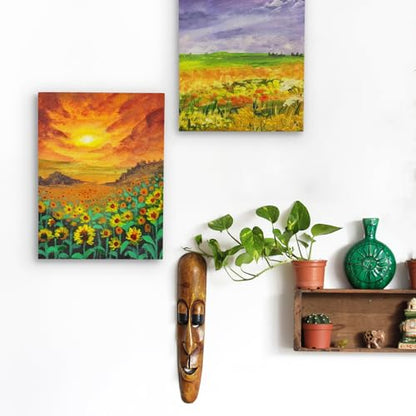 Falling in Art 2 Pack Unfinished Wooden Canvas Panels, 9x12 Gallery Birch Wood Panels Kit, 1 1/2" Deep Art Cradle Boards for Acrylic Painting, Pouring and Burning - size: 9*12 2 Pack