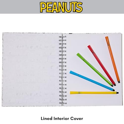 Peanuts Gang Sketchbook for Kids with Washable Markers, 86 Blank Pages Spiral Bound, Snoopy - color: Peanuts Gang
