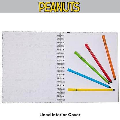 Peanuts Gang Sketchbook for Kids with Washable Markers, 86 Blank Pages Spiral Bound, Snoopy - color: Peanuts Gang