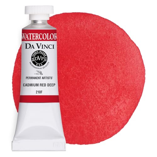 DA VINCI PAINTS Professional Artist Watercolor Paint, Cadmium Red Deep, 15mL - color: Cadmium Red Deep, style: 15mL