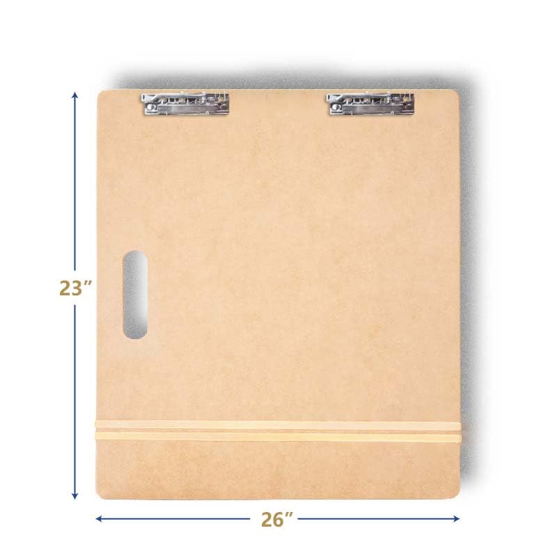 Falling in Art 23x26 Sketch Board, Drawing Tote Board for Artists with Sturdy Clip and Rubber Bands, Portable Art Clipboard for Classroom and Studio Drawing - size: 23X26"