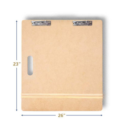 Falling in Art 23x26 Sketch Board, Drawing Tote Board for Artists with Sturdy Clip and Rubber Bands, Portable Art Clipboard for Classroom and Studio Drawing - size: 23X26"