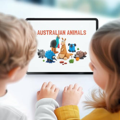 HEY CLAY Set - Colourful Modeling Air Dry Clay Kit for Kids 15 cans and Sculpting Tools with Fun Interactive Instructions App - Children 3+ (Australian Animals) - style: Australian Animals