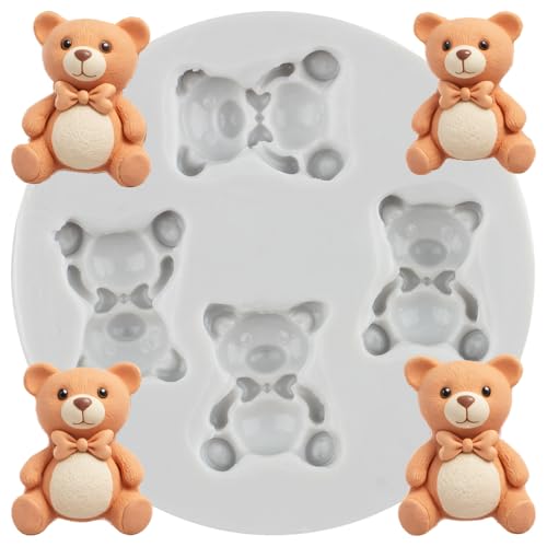 Cute Bear Polymer Clay Mold Bear Silicone Molds for DIY Crafts Epoxy Resin Casting Air Dry Polymer Clay Plaster Jewelry Making - color: Style D