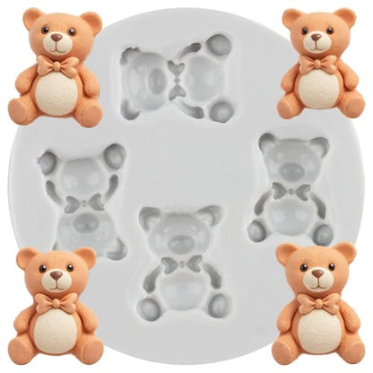 Cute Bear Polymer Clay Mold Bear Silicone Molds for DIY Crafts Epoxy Resin Casting Air Dry Polymer Clay Plaster Jewelry Making - color: Style D
