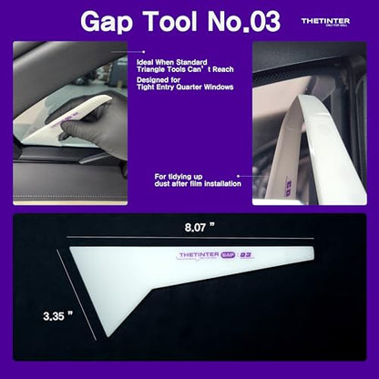 6-in-1 Window Tint Gap Tool Kit – Professional Narrow Gap Tint Finishing & Dust Removal Tools, POM Precision Squeegee Set for Car Window Tint, Vinyl Wrap & PPF