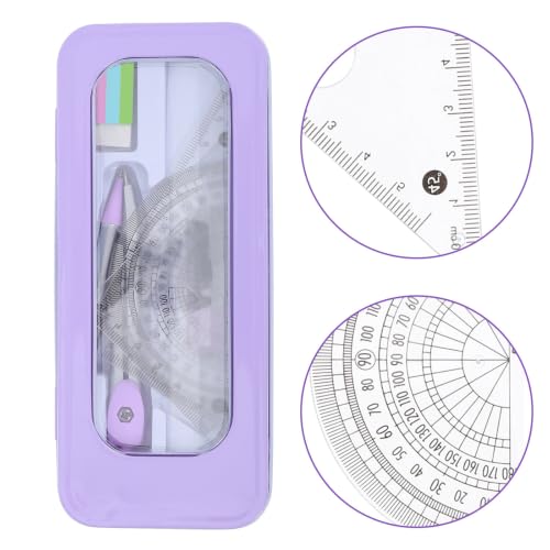 GALPADA Student Math Geometry Set Compass, Protractor, and Triangle Ruler, Convenient and Practical Plastic and Metal Tools for School Supplies and Math Projects,