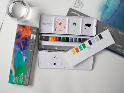 Winsor & Newton Professional Watercolour, Revival Collection Tin, Half-Pan Set of 8 - style: Revival Collection Half Pan Set