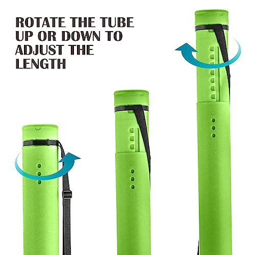 JJRING Green Poster Tube, 25" to 40" Extendable Poster Storage Holder Tube with Carrying Strap, Poster Carrying Case for Blueprints, Scrolls, Maps and Architect Papers - color: Green