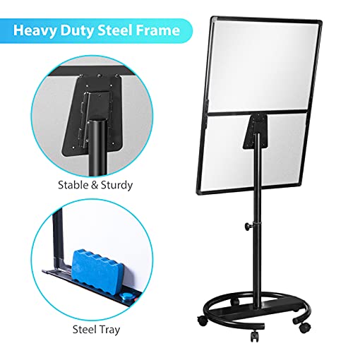 maxtek Mobile Dry Erase Board – 40x28 inches Magnetic Portable Whiteboard Stand Easel White Board Flipchart Easel Board with 25 Sheets Paper Pad - color: Black, size: 28"W x 40"H