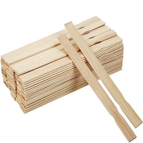 KINJOEK 200 PCS 14 Inch Length Paint Sticks, Premium Wood Multi-Purpose Flat Unfinished Wooden Crafts Sticks Paddles Stirrers Bulk for Paint Mixing, Wall Stirring, Wood Crafts, Garden Plant - size: 200PCS 14"