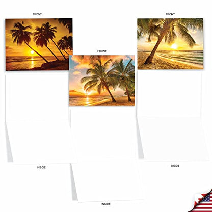 The Best Card Company - Box of 10 All Occasion Cards Blank (4 x 5.12 Inch) - Scenic Landscape Cards Assorted - Palm Beaches M6457OCB-NB - style: Palm Beaches