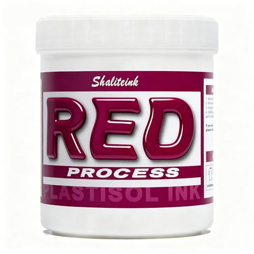 Shaliteink® Screen Printing Plastisol Ink Process Red - Highly Opaque Screen Printing Ink for Cotton, Polyester and Other Fabrics (8oz.) - color: Process Red, size: 8 fl oz