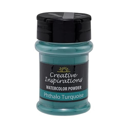 Creative Inspirations Powder Watercolor Paint - 38g Shaker Bottle, Phthalo Turquoise - Dye-Based Water-Soluble Crystalline Pigments - Non-Toxic, Perfect for Abstract and Spontaneous Effects - color: Phthalo Turquoise, style: Pack of 1