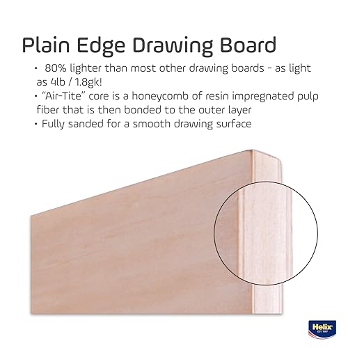 Maped - Helix Wooden Lightweight Drawing Board 18x24 Inch - Sketching Outdoors - Lightweight Design - Up to 80% Lighter Than Most Boards - Smooth Surface, Portable and Durable - size: 18” x 24”, style: Plain Edge
