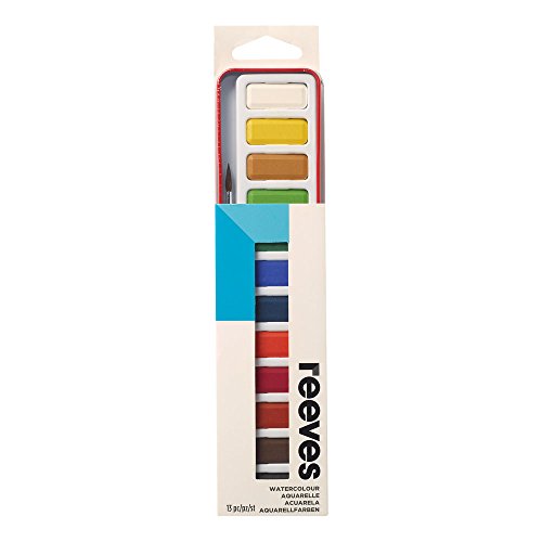 Reeves Watercolor Paint, Set of 12 Pans - style: Tin Set - 13 Piece