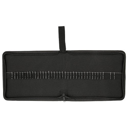 U.S. Art Supply Premium Canvas Zippered Pencil Wrap Holder – 36 Compartment Portable Storage Organizer for Artist Drawing Tools, Pens, Erasers, Flat Access, Lightweight Portable Sketch Caddy