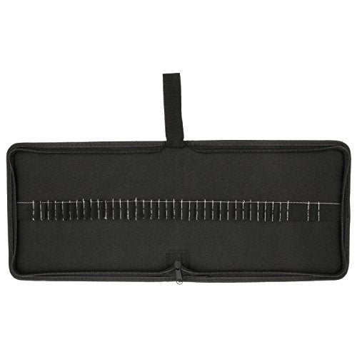 U.S. Art Supply Premium Canvas Zippered Pencil Wrap Holder – 36 Compartment Portable Storage Organizer for Artist Drawing Tools, Pens, Erasers, Flat Access, Lightweight Portable Sketch Caddy