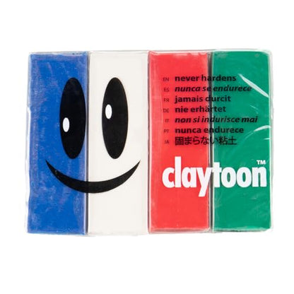 Van Aken Claytoon Modeling Clay – 1 lb (Four 4-oz Bars) – Use for Claymation, Models, and Stop Motion (Holiday) - color: Holiday