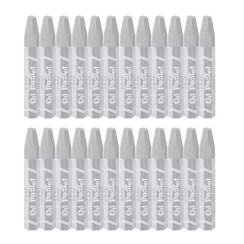 YOKIVE 24Pcs Soft Oil Pastels, Bright Colors Creamy Pastels Stick, Great for Artists Beginners Coloring Sketching (Grey, 2.87x0.43 Inch) - color: Grey