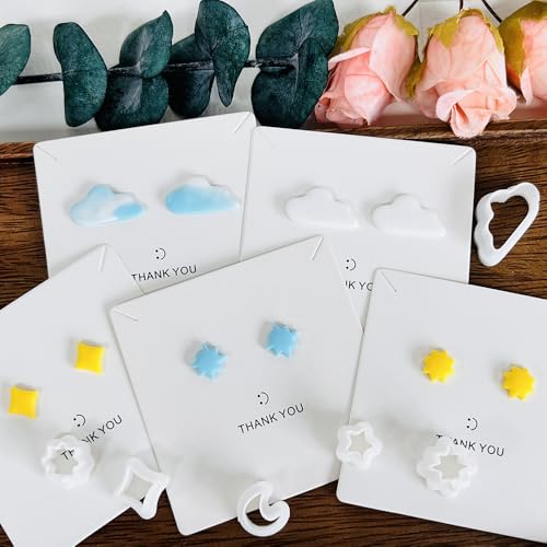 Xaekicr 6 PCS Sky Theme Polymer Clay Cutters Set – Cloud Moon Star Shapes Clay Cutters for Polymer Clay Molds, Jewelry DIY Clay Tools - color: Y color