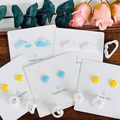 Xaekicr 6 PCS Sky Theme Polymer Clay Cutters Set – Cloud Moon Star Shapes Clay Cutters for Polymer Clay Molds, Jewelry DIY Clay Tools - color: Y color