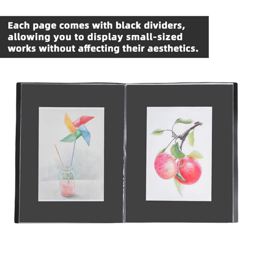 Large 13"x19" Art Portfolio Heavy Duty Binder with Plastic Sleeves, Portfolio Folder with 30 Clear Sheet Protectors, Display 60 Pages, Poster Binder， (medium（13x19in）) - size: medium（13x19in）