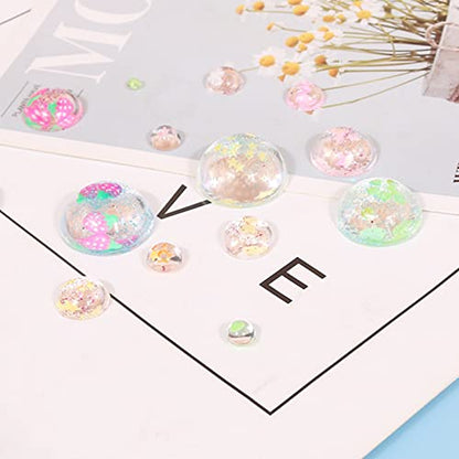 2 Pcs Cabochon Gem Silicone Mold, Clear Round Silicone Mold for Making Earrings Jewelry Making Crafting Projects(Large) - color: round-large