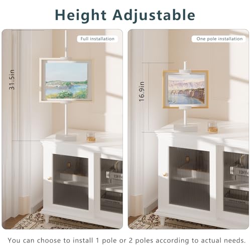 Adjustable Tabletop Picture Frame Stand - Up to 29" Height, Frame Holder Stand Table Easels for Display, Metal Standing Easel Display Stand for Picture Frames, Artwork, Canvas (White) - color: White