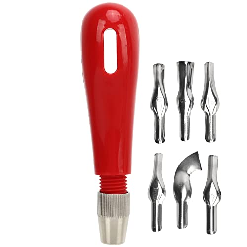 ANKROYU Professional Printmaking Carving Cutter Set with 6 Stainless Steel Blades Ergonomic Handle for Wood Linoleum Pumpkin Carving DIY Art Sculpting Red