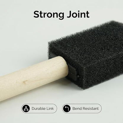 50pcs Foam Brush and Round Foam Brush Set with High Density Foam for Multi Project (5/16", 1/2", 3/4", 1", 1-1/2", 2") - size: 5/16"-2" assorted 50pcs