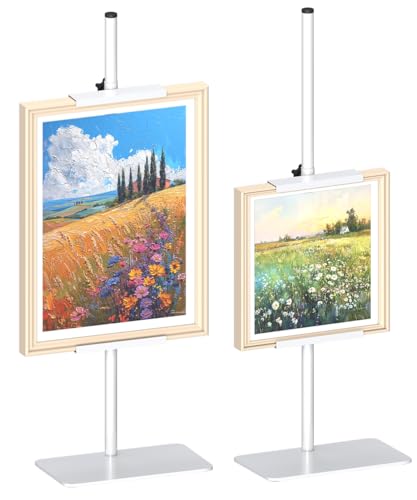 Mondazie Adjustable Tabletop Easel Stand for Picture Frame — Heavy Metal Table Top Sign Holder for Display Up to 25’’ H, Art Poster Rack for Home Office Galleries, 1PCS, White - color: White, size: 26.5'' High - Tabletop
