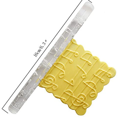 Rengue Acrylic Rolling Pin with 28 Patterns, Compliant Material, Comfortable Grip, 16 X 1 Cm, Lightweight for Dough and Pastry Acrylic Rolling Pin with 28 Patterns, Nan Kitchen (#2) - size: 51015 notes