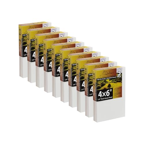 Jerry's Artarama Da Vinci Dual Sided Pro Panel Board - 30-Pack, 4x6 6mm Deep Panels for Painting - Archival, Acid-Free Art Supplies - Ultra-Smooth & Medium Textured Paint Surfaces - size: 4x6"