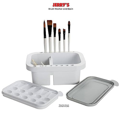 Jerry's Artarama Exclusive 24 Pan Watercolor Set with Brushes, Easel, Cotton Color Block, Brush Basin - artist quality, Lightfast Pigments for Professional Artwork