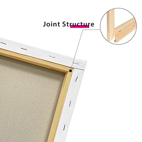 PHOENIX Stretched Canvas for Painting 11x14 Inch/7 Value Pack, 8 Oz Triple Primed 5/8 Inch Profile 100% Cotton White Blank Canvas, Artist Framed Canvas for Oil Acrylic & Pouring Art - size: 11"x14", style: Studio Set (8 Oz.)