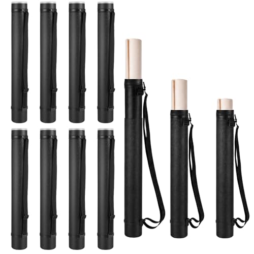 Henoyso 12 Pcs Extendable Poster Tubes Bulk with Strap Blueprint Holder & Carrying Case for Maps, Documents, Artworks, Banners (L) - size: L