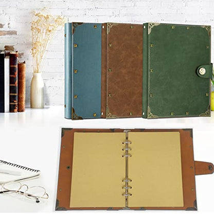 SEEHAN A5 Binder Blank Journal Leather Notebook Refillable A5 Journals for Writing Drawing 200 Pages,Vintage Sketch Book Travel Journal for Girls Womens Mens