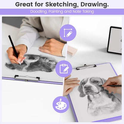Extra Large 11x17 Clipboards, Landscape and Vertical Layout 2 Pack | Purple Plastic Drawing Boards with Low Profile Clip. Suitable for Watercolor, Sketching, Painting. Art & Drafting Supply - color: Purple