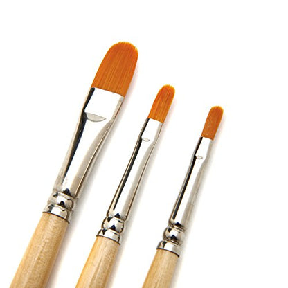 AIT Art Paint Brushes, Set of 8 Includes Angle Shaders, Filberts, and a Fan, Handmade in USA to Last Longer Without Shedding or Breaking, Allowing Painting with Brushes that Artists Trust to Perform