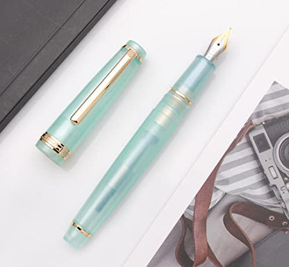 JINHAO 82 Fountain Pen with Gold Clip (F Nib 0.5mm, Lake Baikal Blue) - color: Lake Baikal Blue