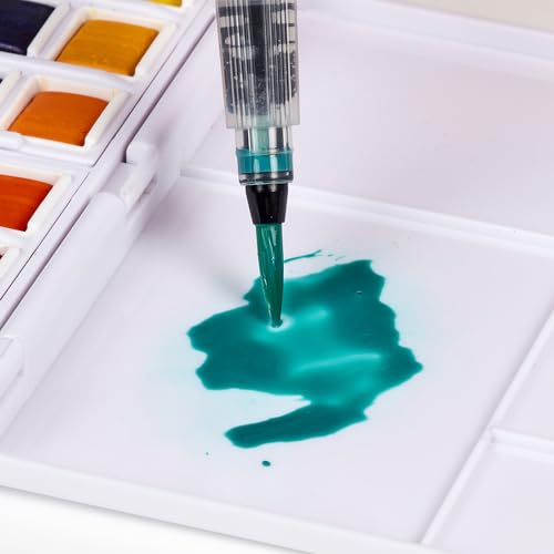 Derwent Watercolour Paint Pan 24 Set, Set of 24, Half Pan Size, Water-Soluble, Ideal for Painting, Professional Quality, Travel Size, 2306324