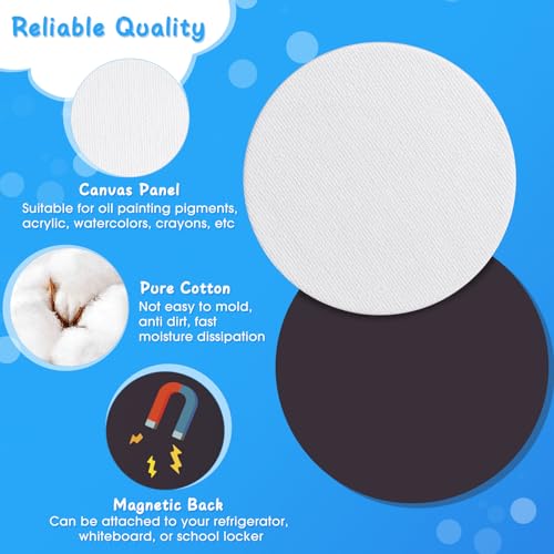 Engrowtic 60 Pcs Mini Magnetic Canvas Panel Boards Magnetic Painting Canvas Panel Various Size for Painting Fridge Locker Art Crafts DIY(Multi Shape) - style: Multi Shape